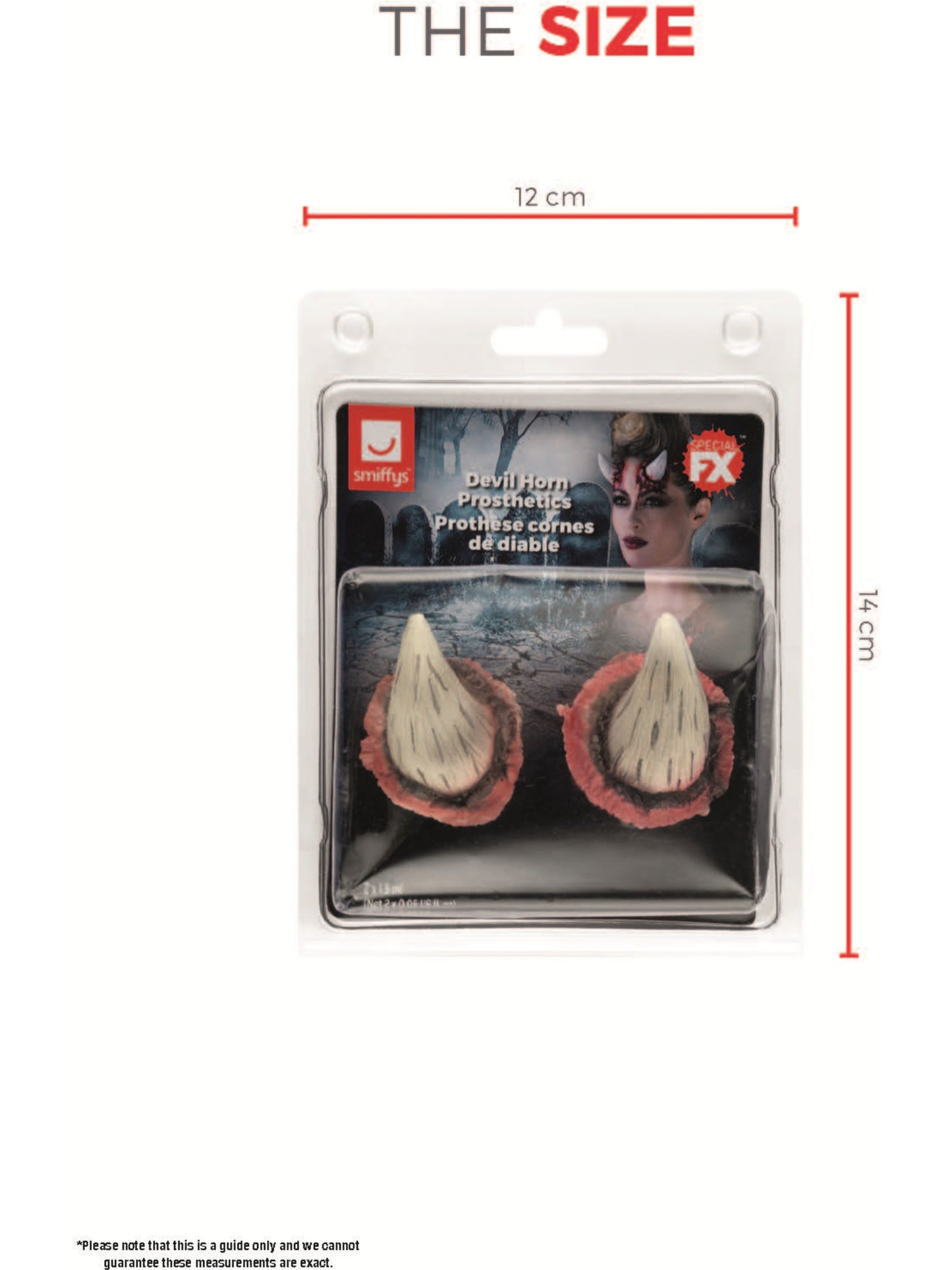 Smiffys Make-Up FX, Latex Devil Horn Prosthetics, Wholesale