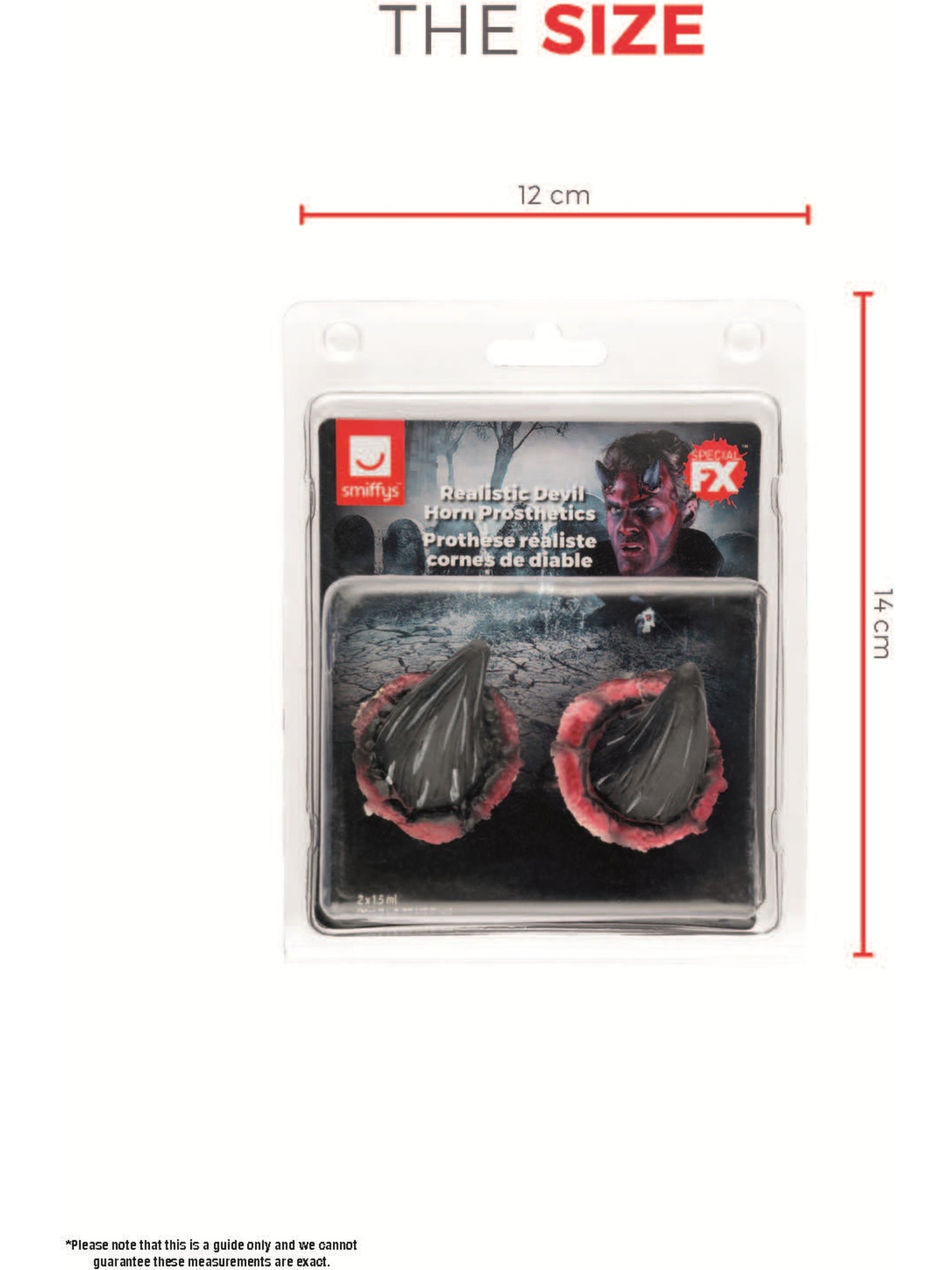 Smiffys Make-Up FX, Latex Devil Horn Prosthetics, Wholesale