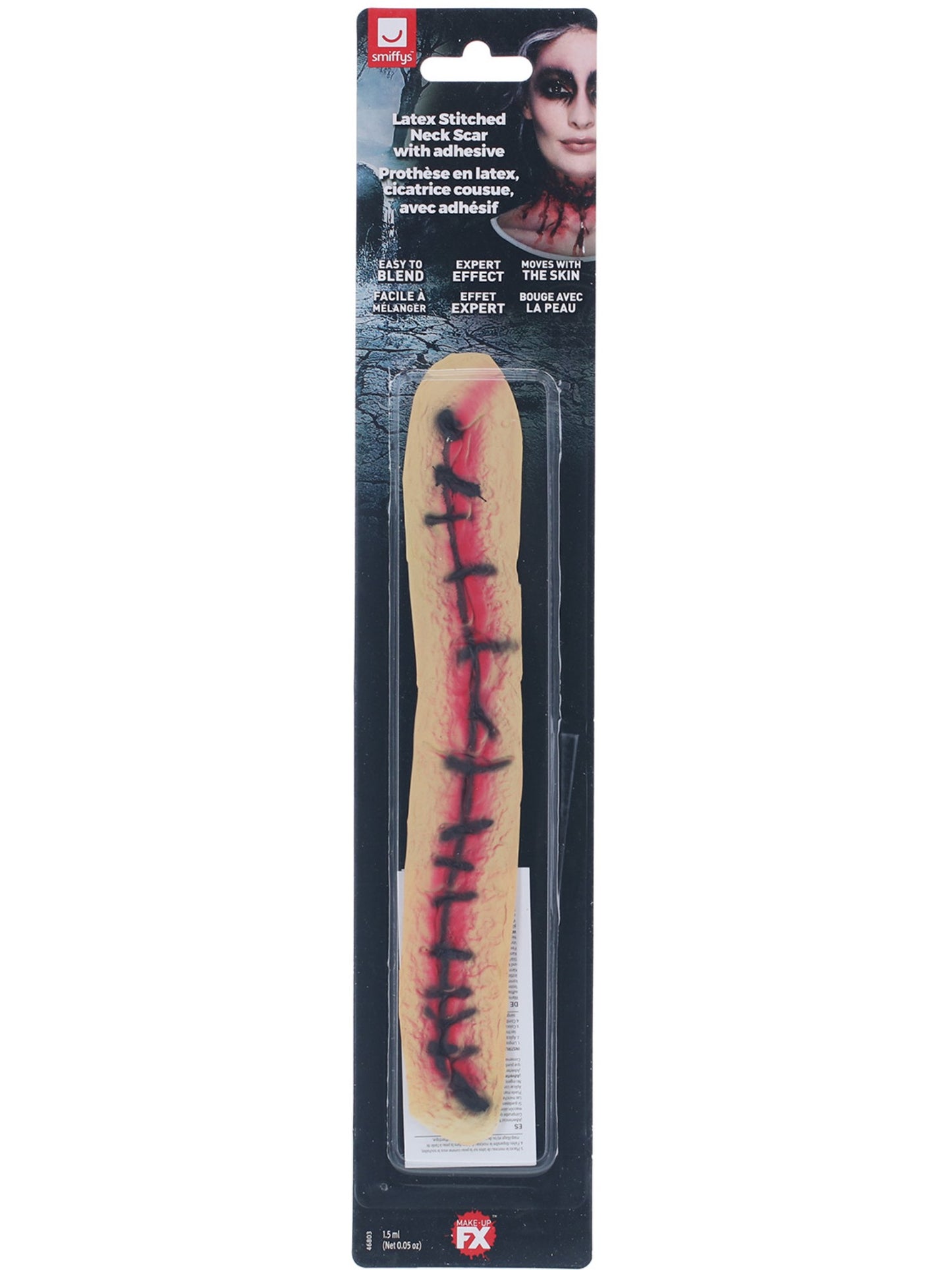 Smiffys Make-Up FX, Latex Stitched Neck, Red Wholesale