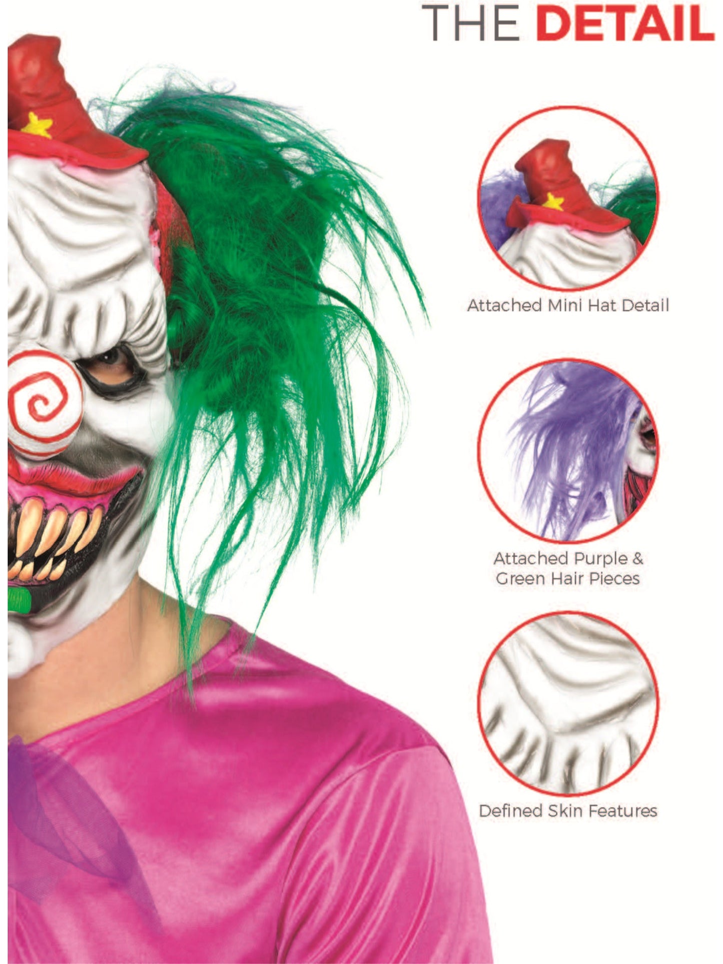Kolorful Killer Klown Mask, Multi-Coloured Wholesale