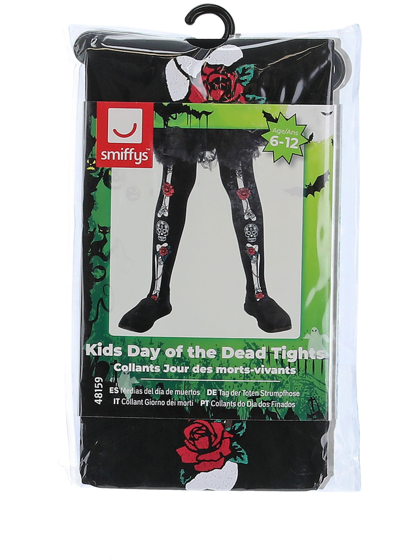 Day of the Dead Tights, Child, Black Wholesale