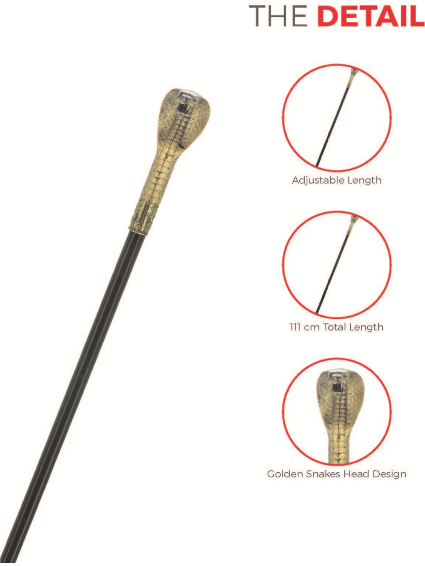 Voodoo Walking Stick Cane, with Snake Head Wholesale