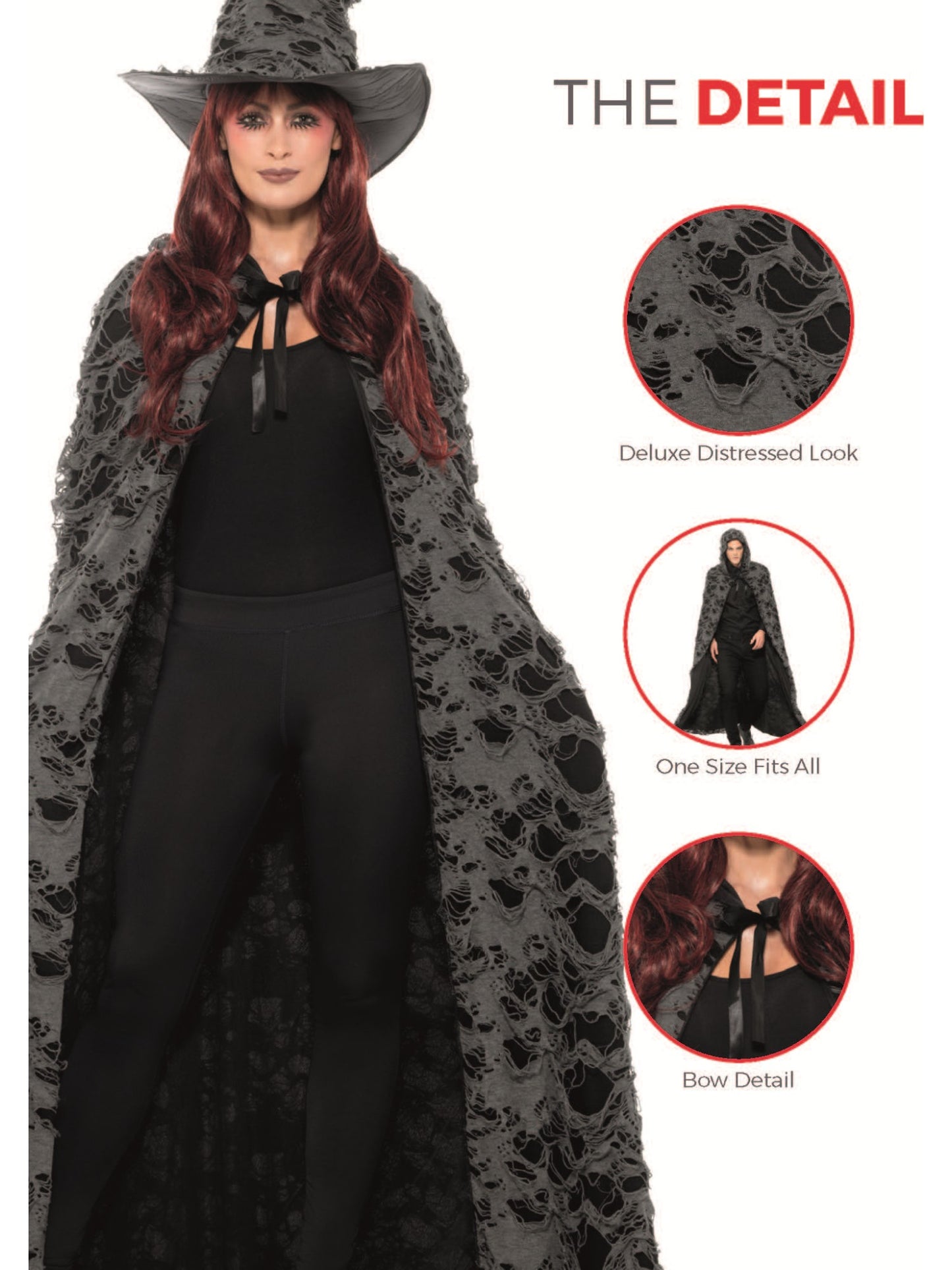 Deluxe Spellcaster Cape, Grey Wholesale