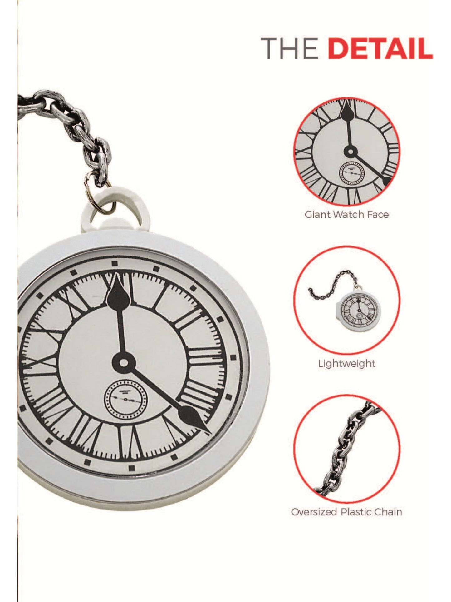 Oversized Pocket Watch, White Wholesale