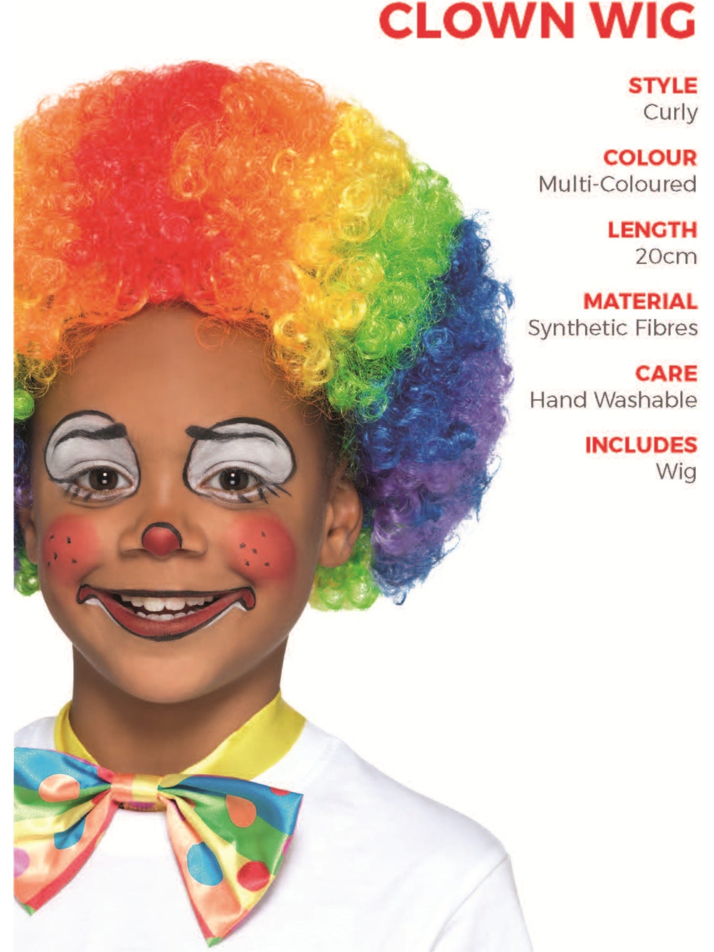 Clown Wig, Multi-Coloured Wholesale
