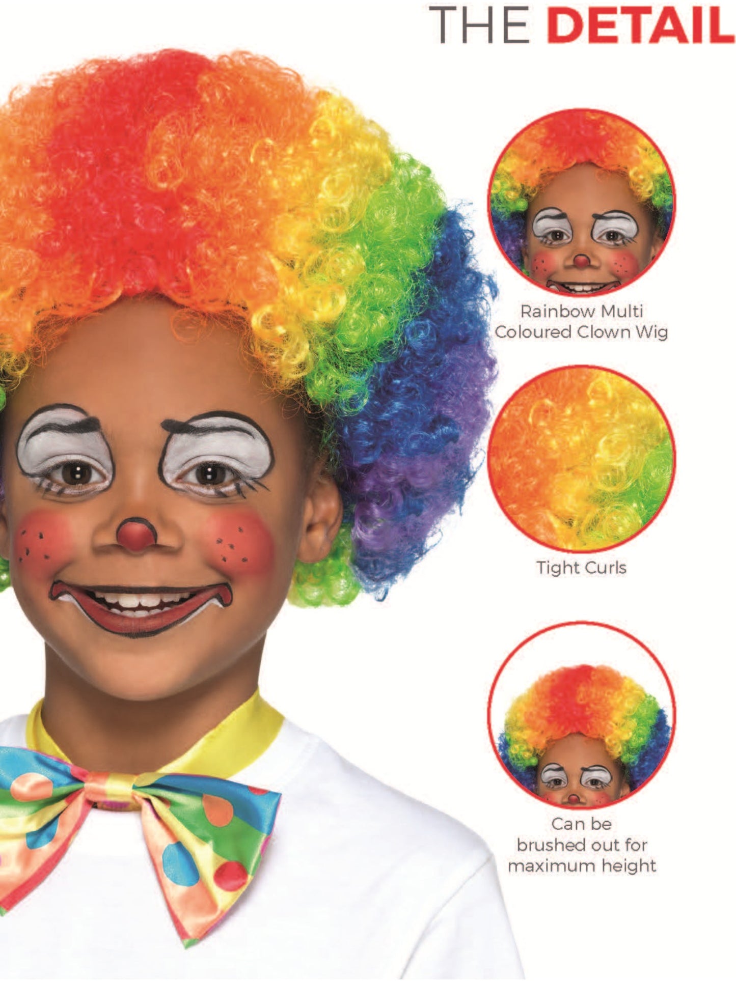 Clown Wig, Multi-Coloured Wholesale