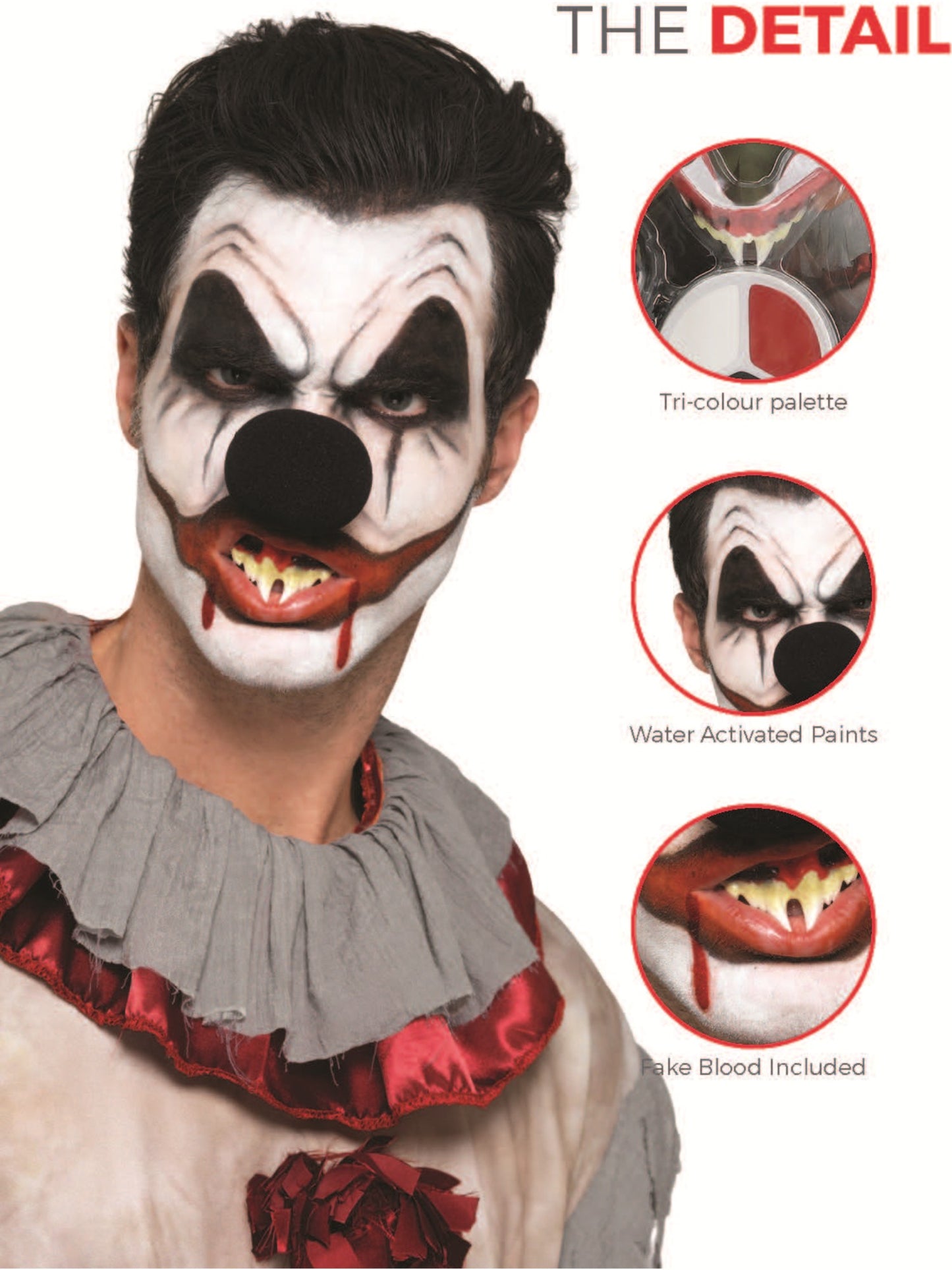 Smiffys Make-Up FX, Killer Clown Kit, Aqua, Multi- Wholesale