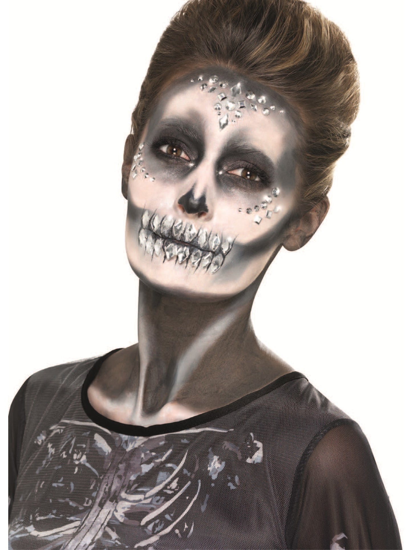 Smiffys Make-Up FX, Jewel Face Gems, Silver Wholesale