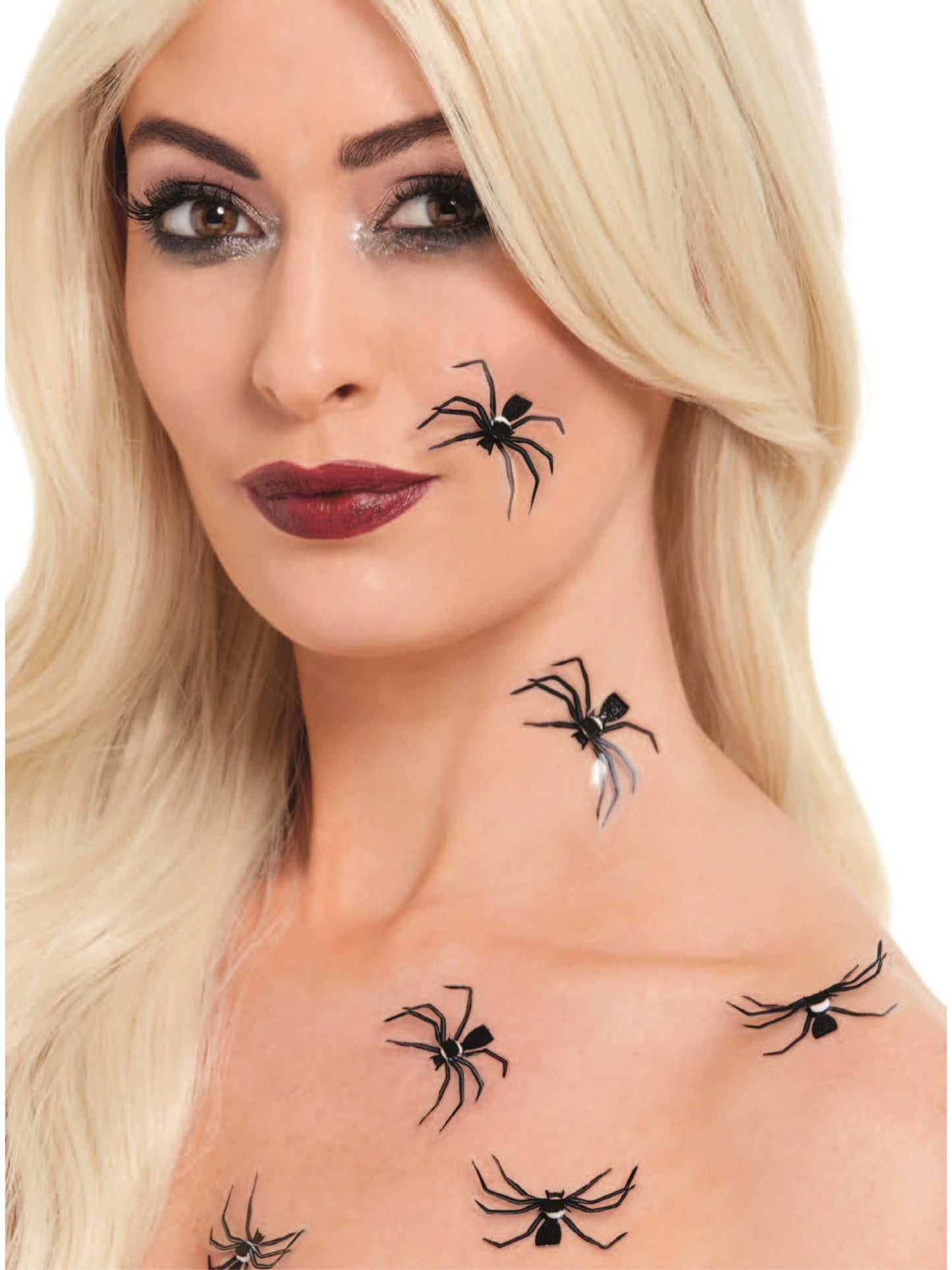 Smiffys Make-Up FX, 3D Spider Stickers, Black Wholesale