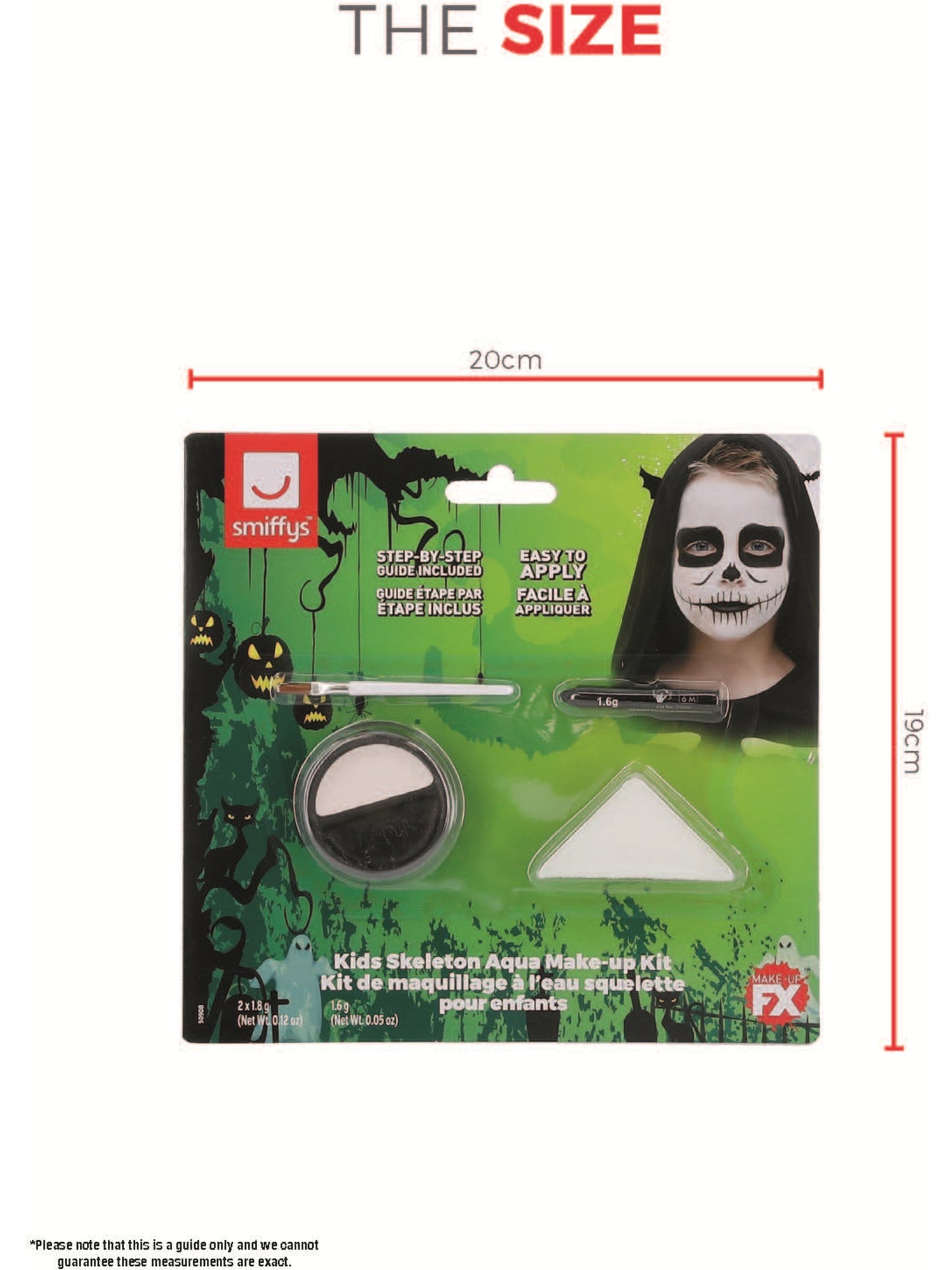 Smiffys Make-Up FX, Kids Skeleton Kit, Aqua, Black Wholesale