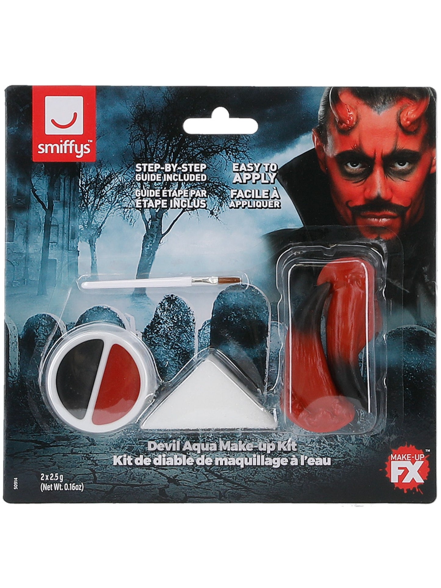 Smiffys Make-Up FX, Devil Kit, Aqua, Red & Black Wholesale