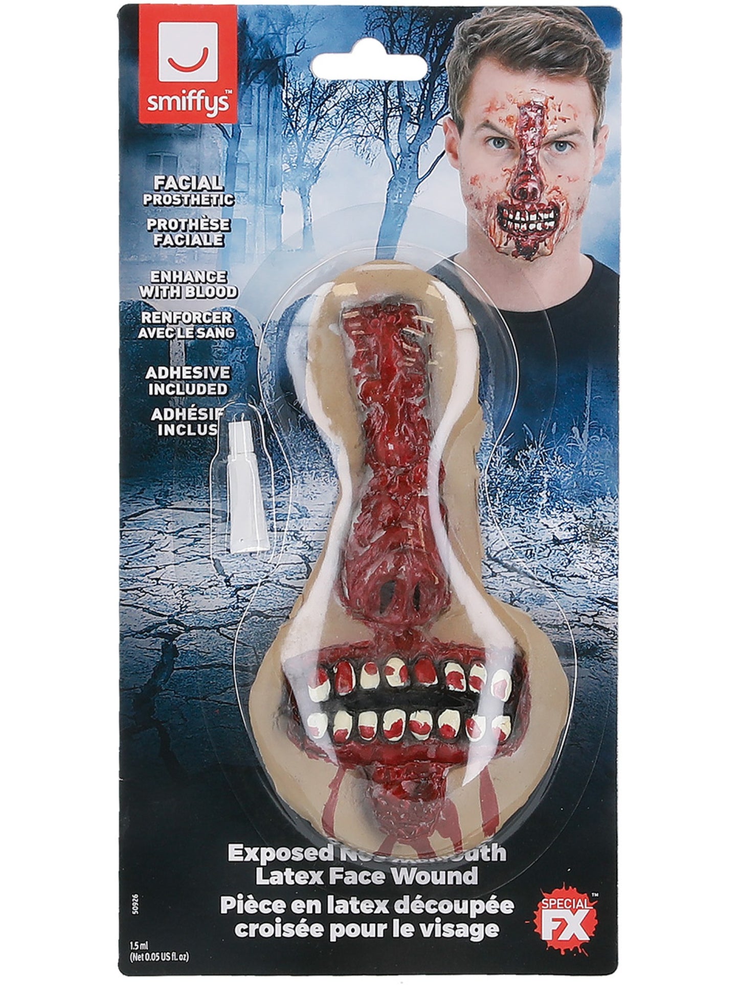 Smiffys Make-Up FX, Exposed Nose & Mouth, Red Wholesale