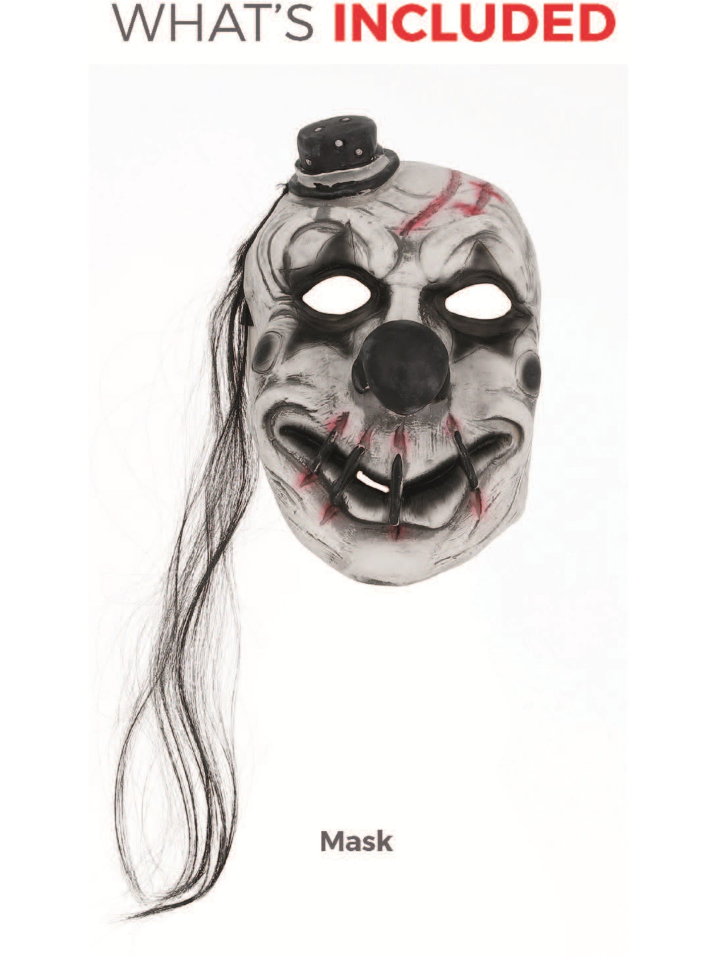 Scary Clown Latex Mask, White Wholesale