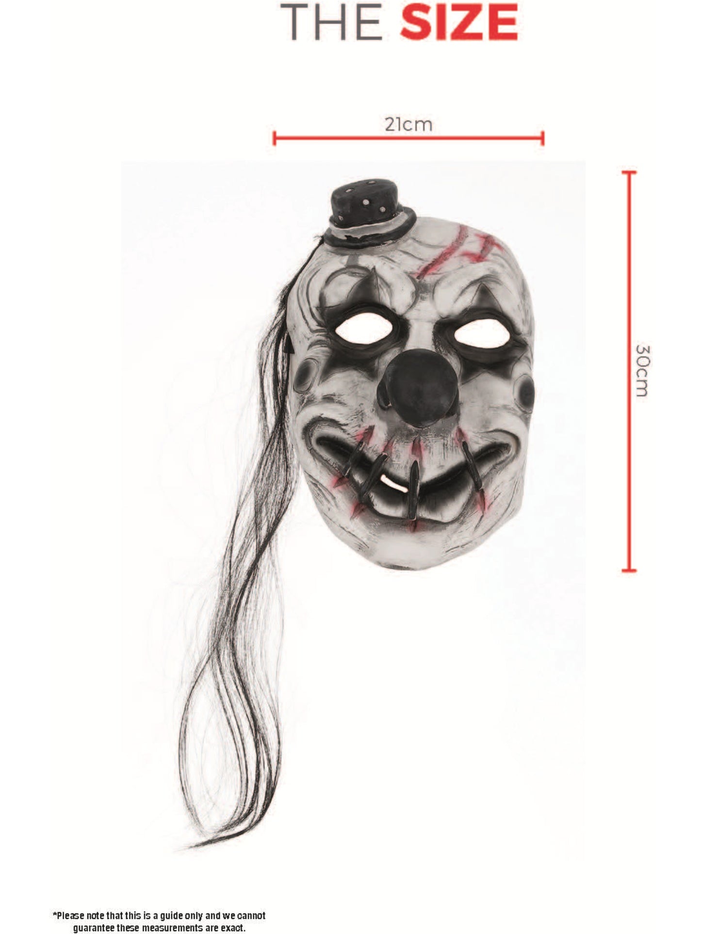 Scary Clown Latex Mask, White Wholesale