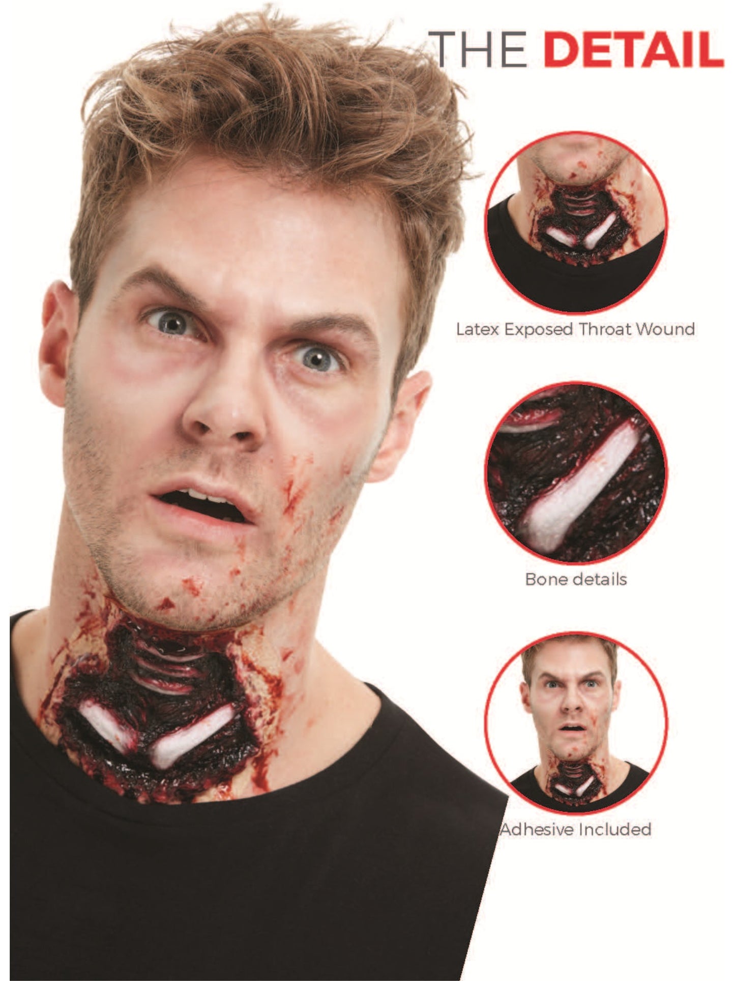 Smiffys Make-Up FX, Latex Exposed Throat Wound, Re Wholesale