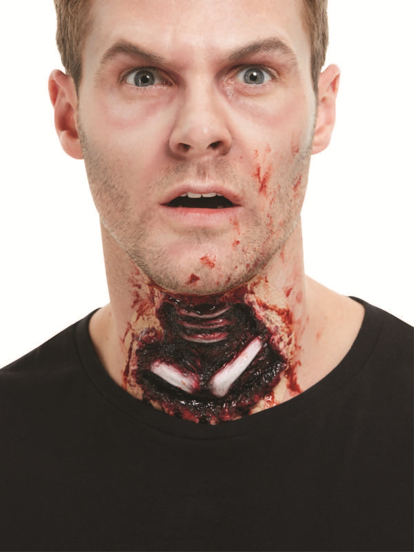 Smiffys Make-Up FX, Latex Exposed Throat Wound, Re Wholesale