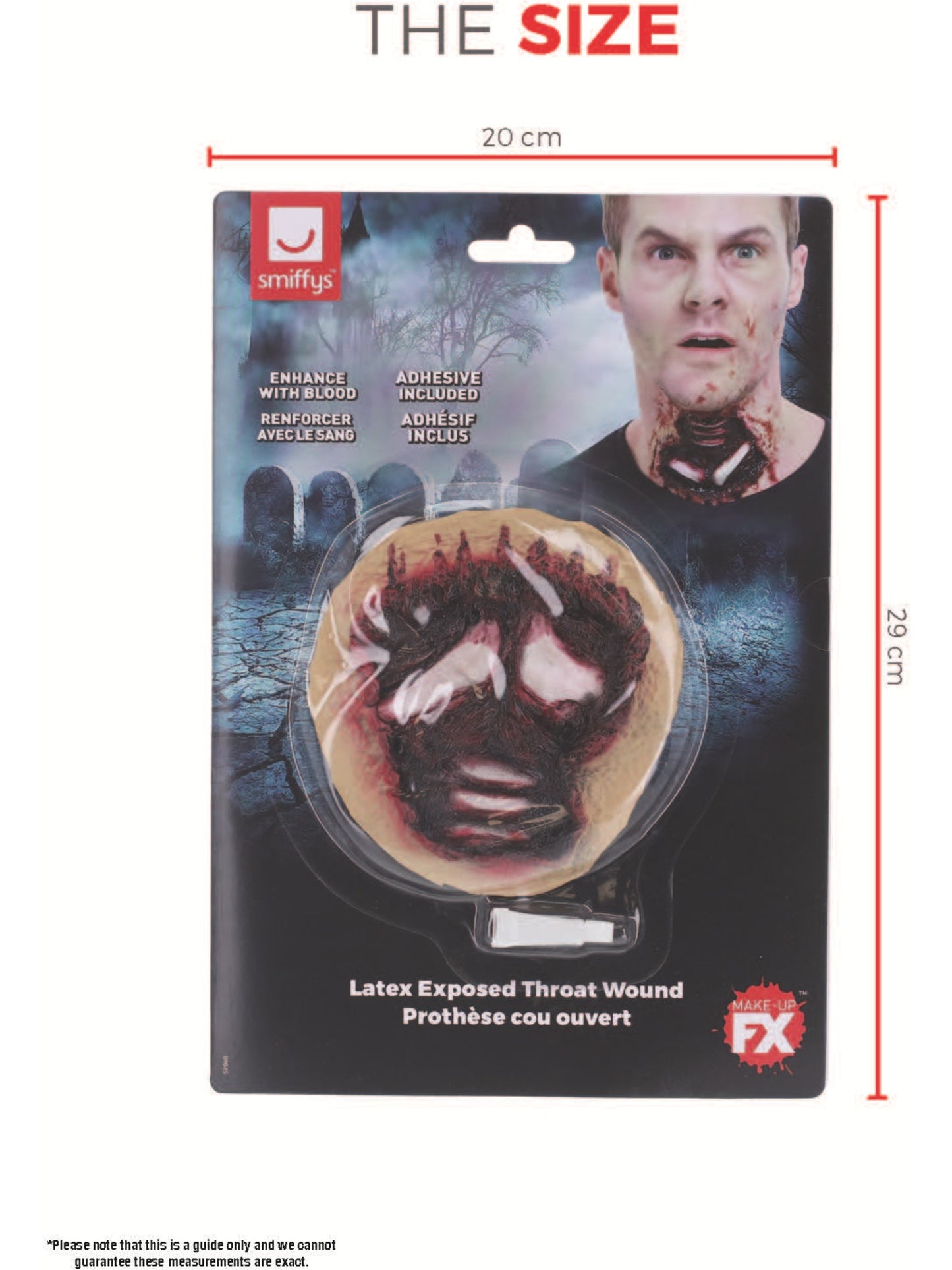 Smiffys Make-Up FX, Latex Exposed Throat Wound, Re Wholesale