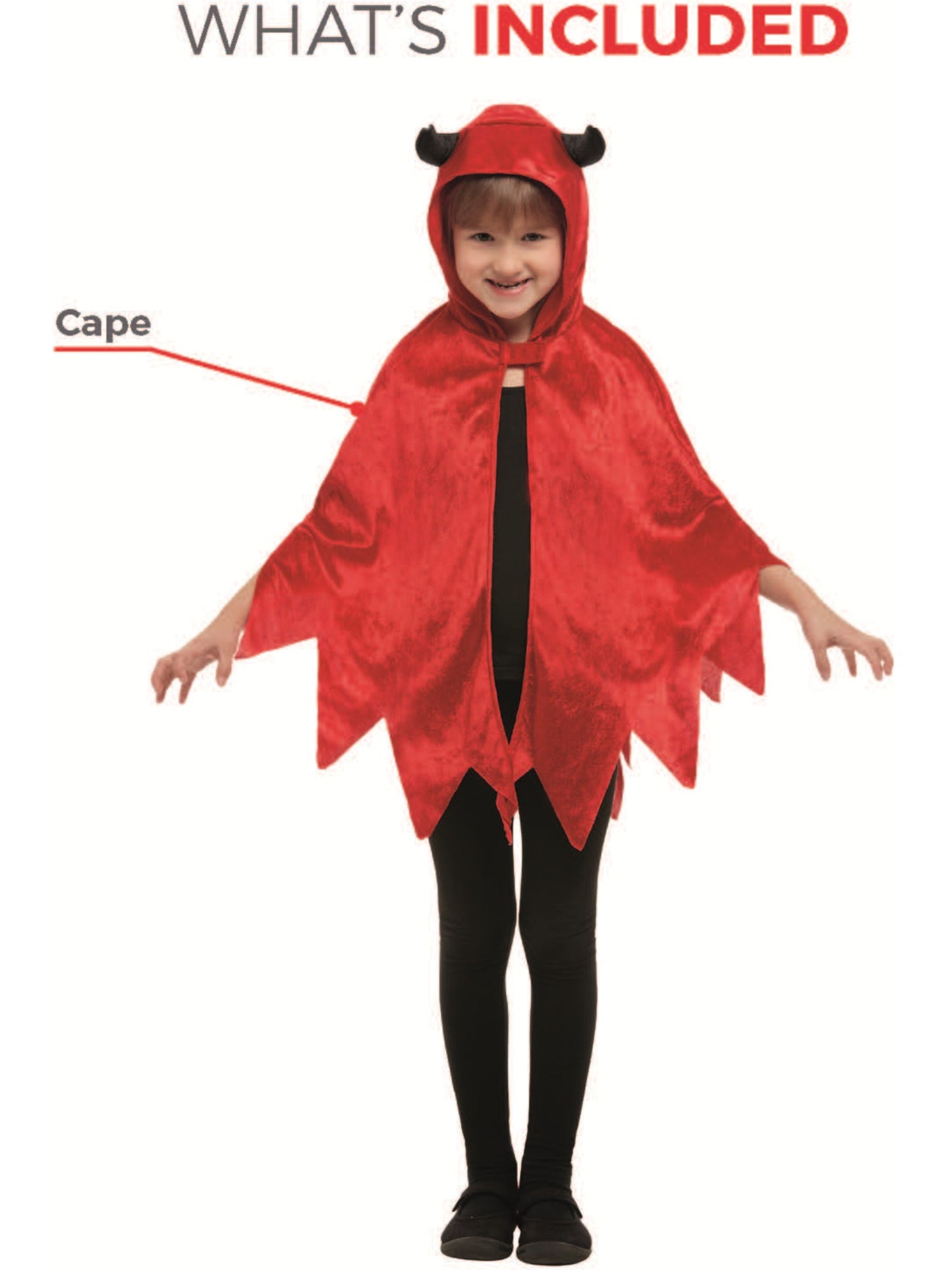 Devil Hooded Cape, Red Wholesale