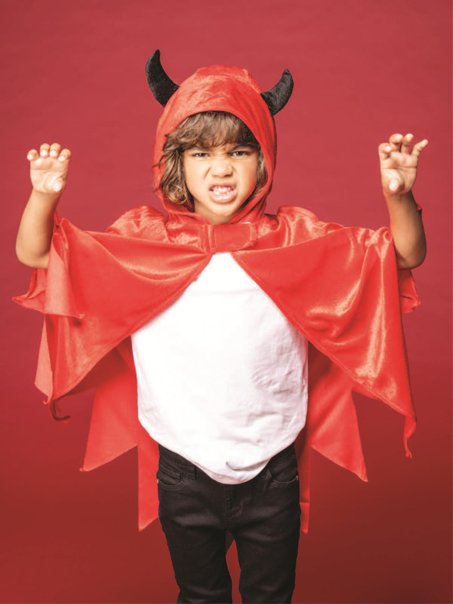 Devil Hooded Cape, Red Wholesale
