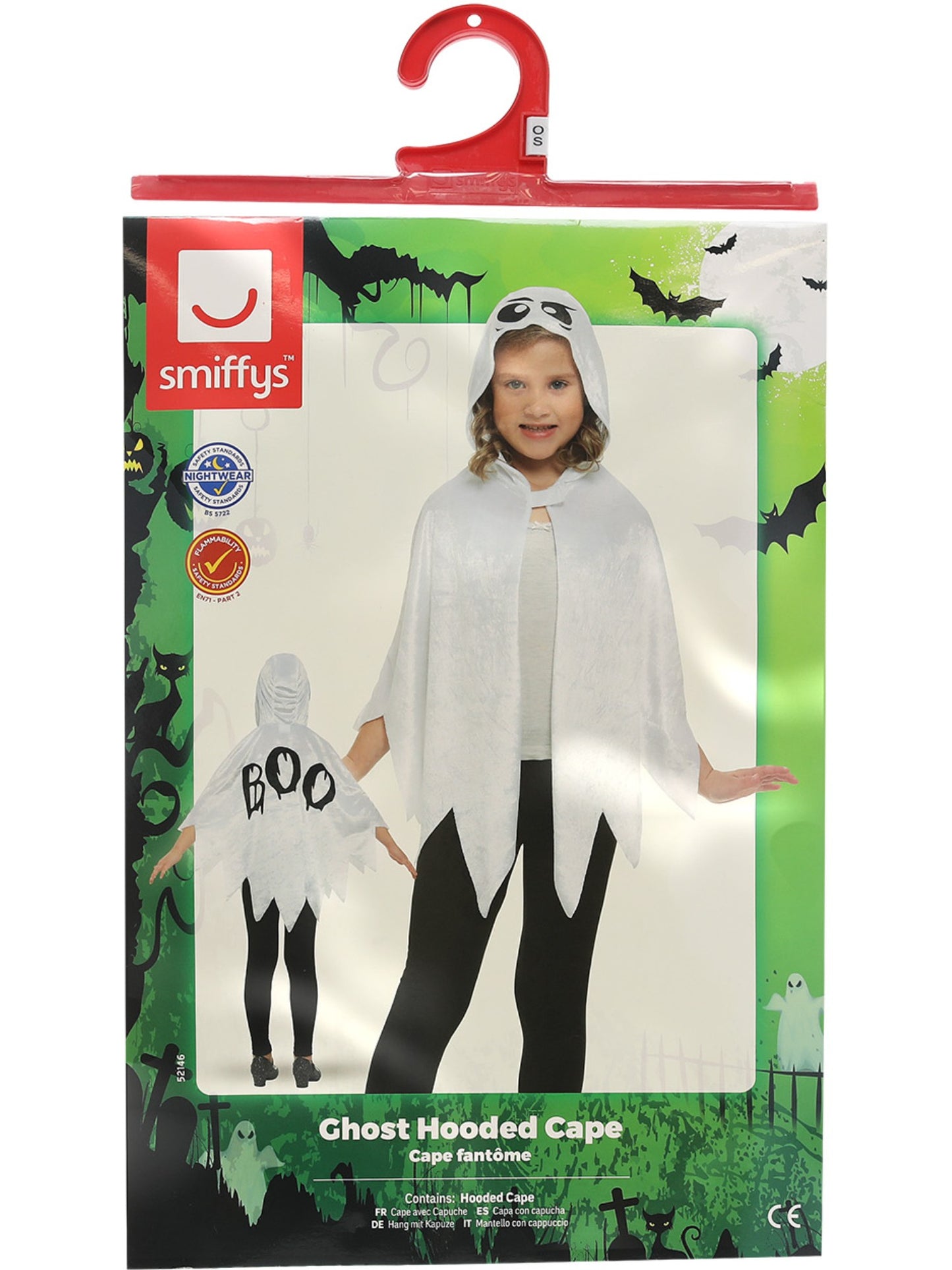 Ghost Hooded Cape, White Wholesale