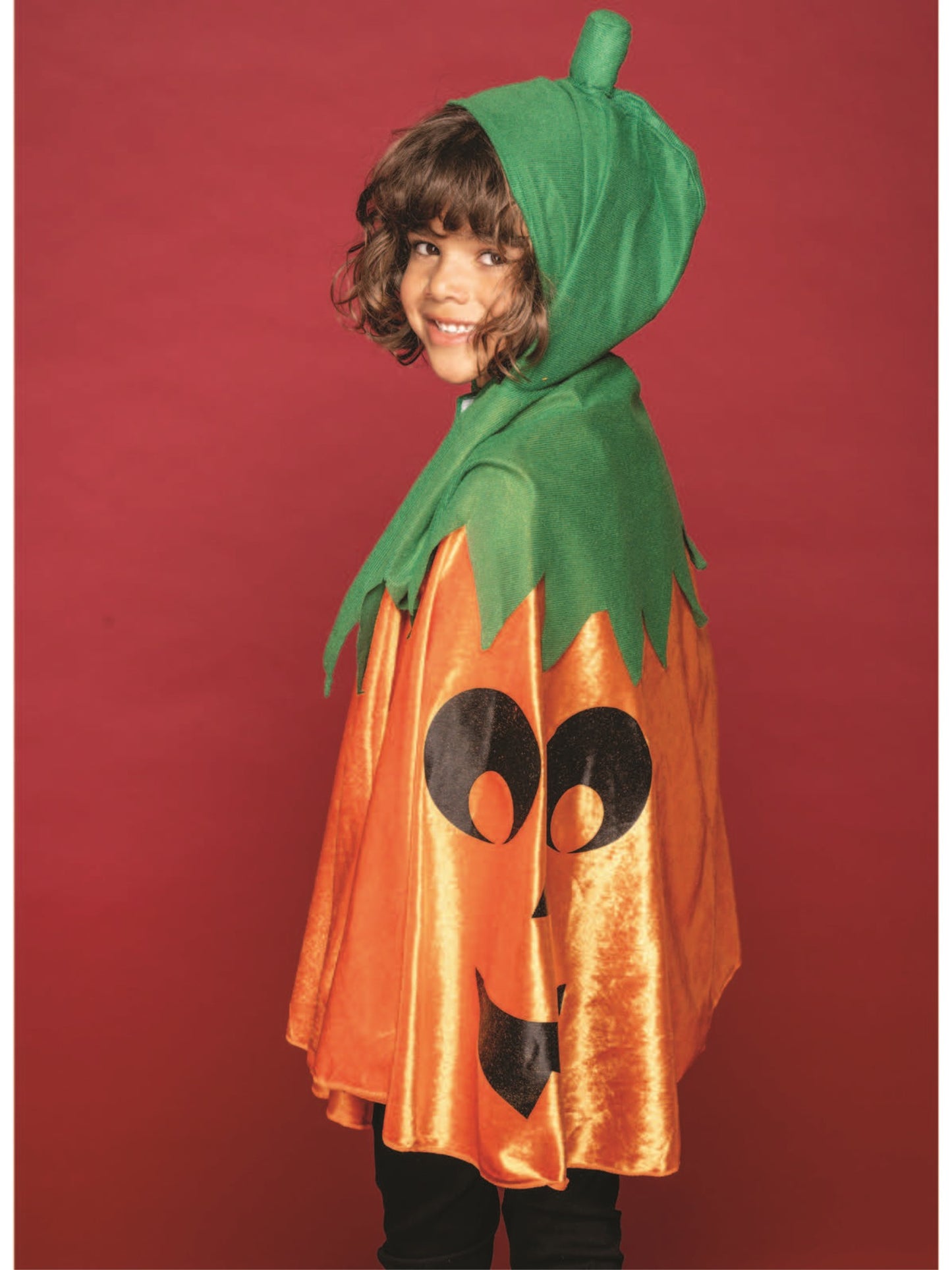 Pumpkin Hooded Cape, Orange Wholesale