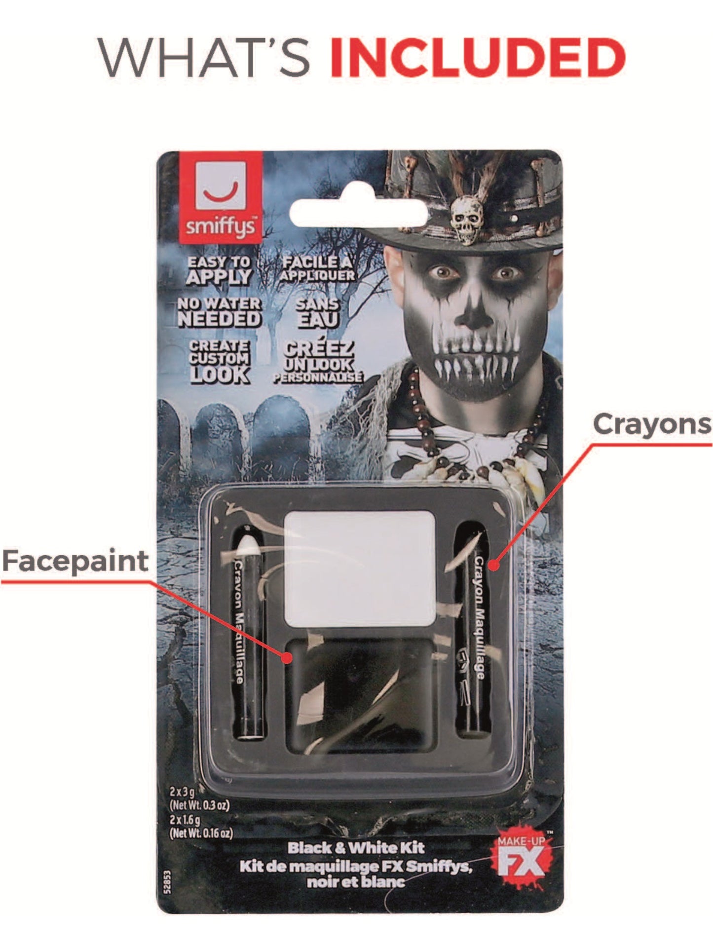 Smiffys Make-Up FX, Black & White Kit Wholesale