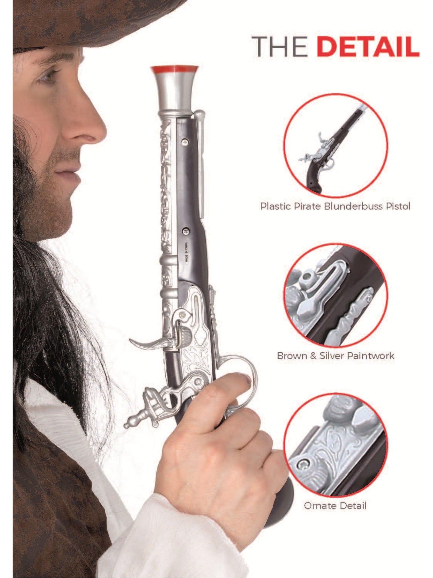 Pirate Pistol, Silver Wholesale