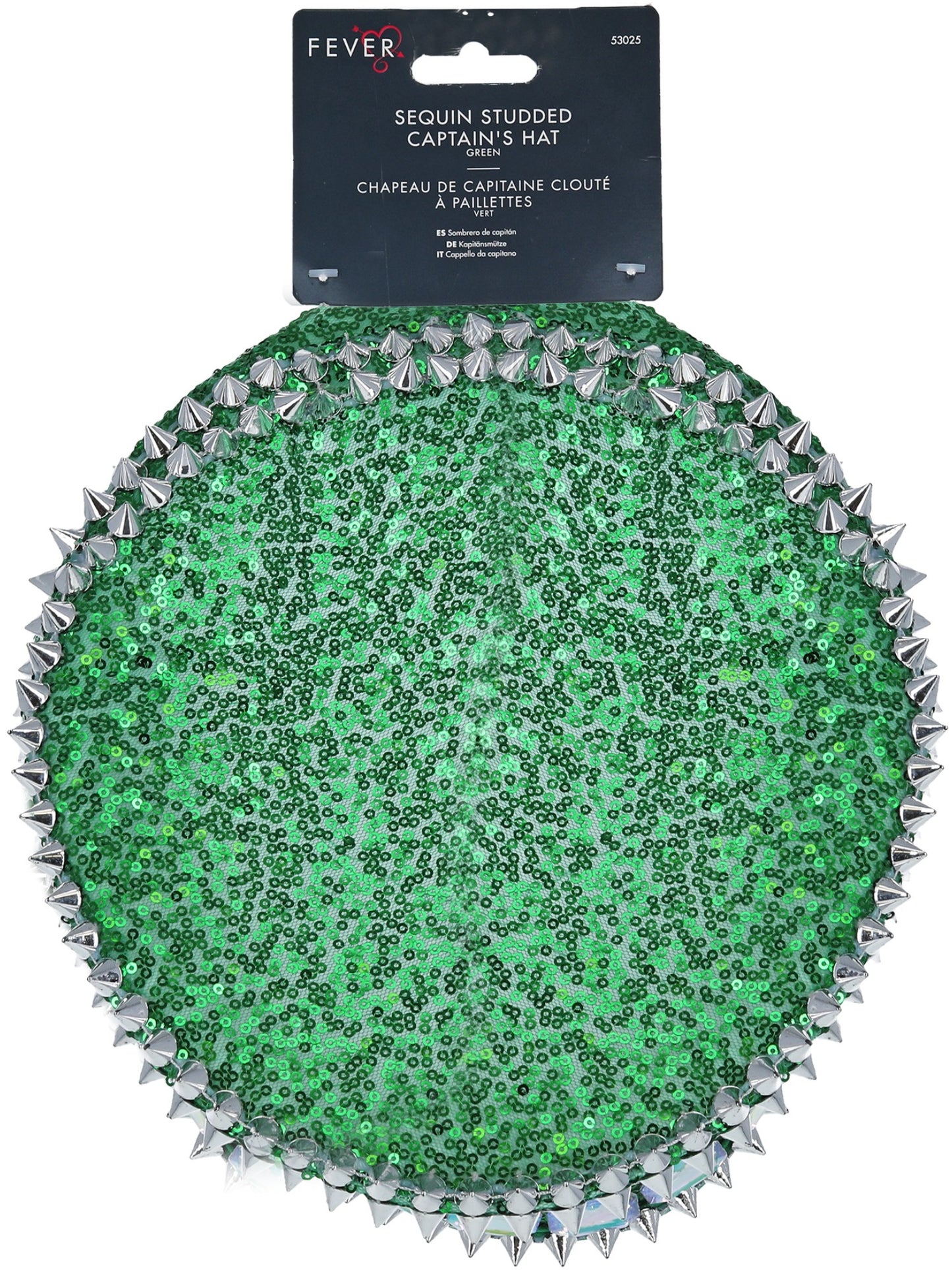Fever Deluxe Sequin Studded Captains Hat, Green Wholesale