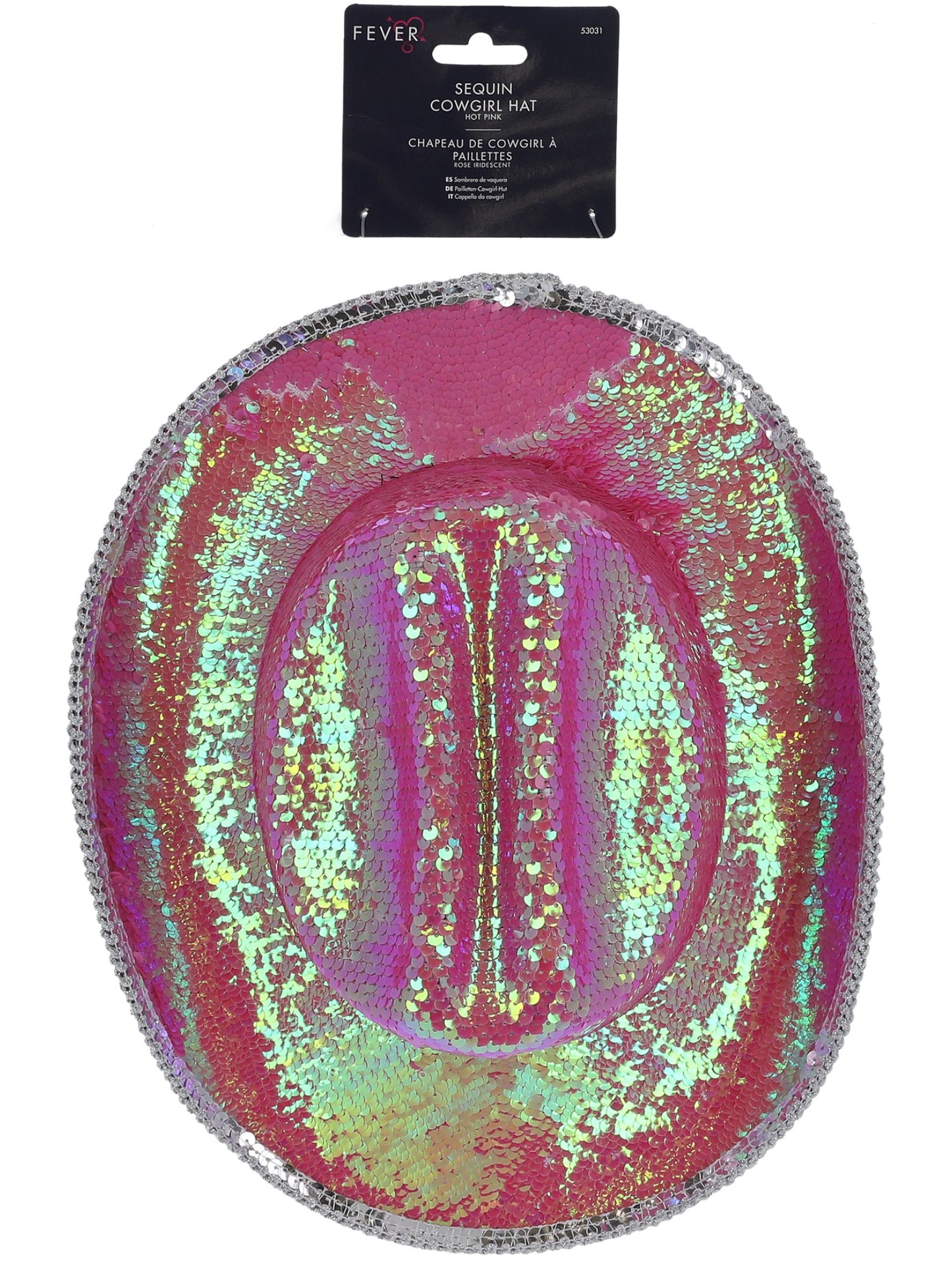 Fever Deluxe Sequin Cowboy Hat, Iridescent Pink Wholesale