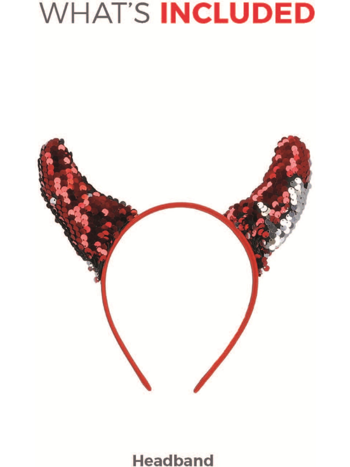 Reversible Sequin Devil Horns, Red Wholesale