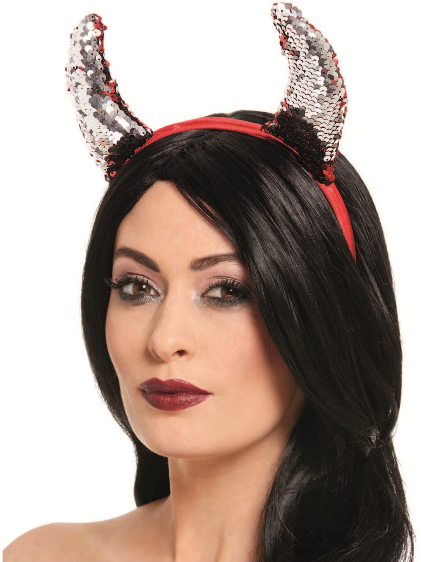 Reversible Sequin Devil Horns, Red Wholesale