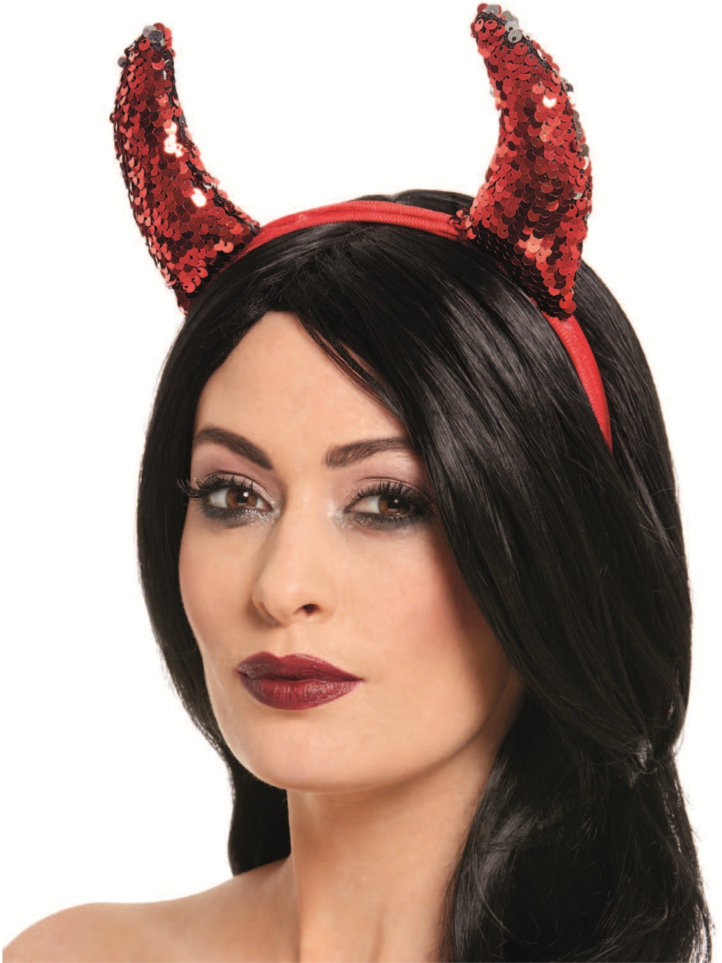 Reversible Sequin Devil Horns, Red Wholesale