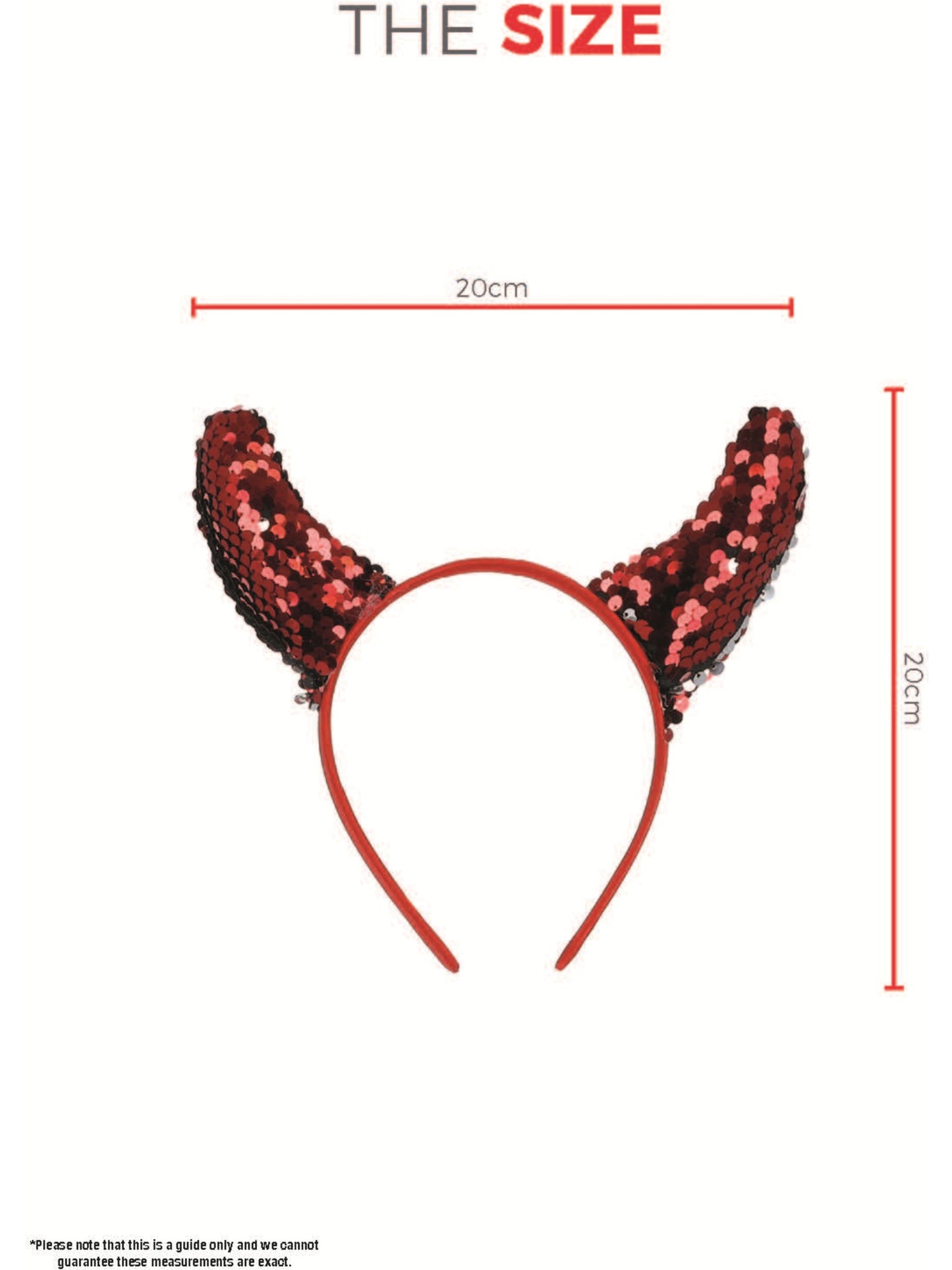 Reversible Sequin Devil Horns, Red Wholesale