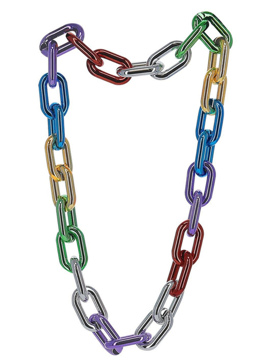 Rainbow Metallic Chunky Chain Necklace Wholesale