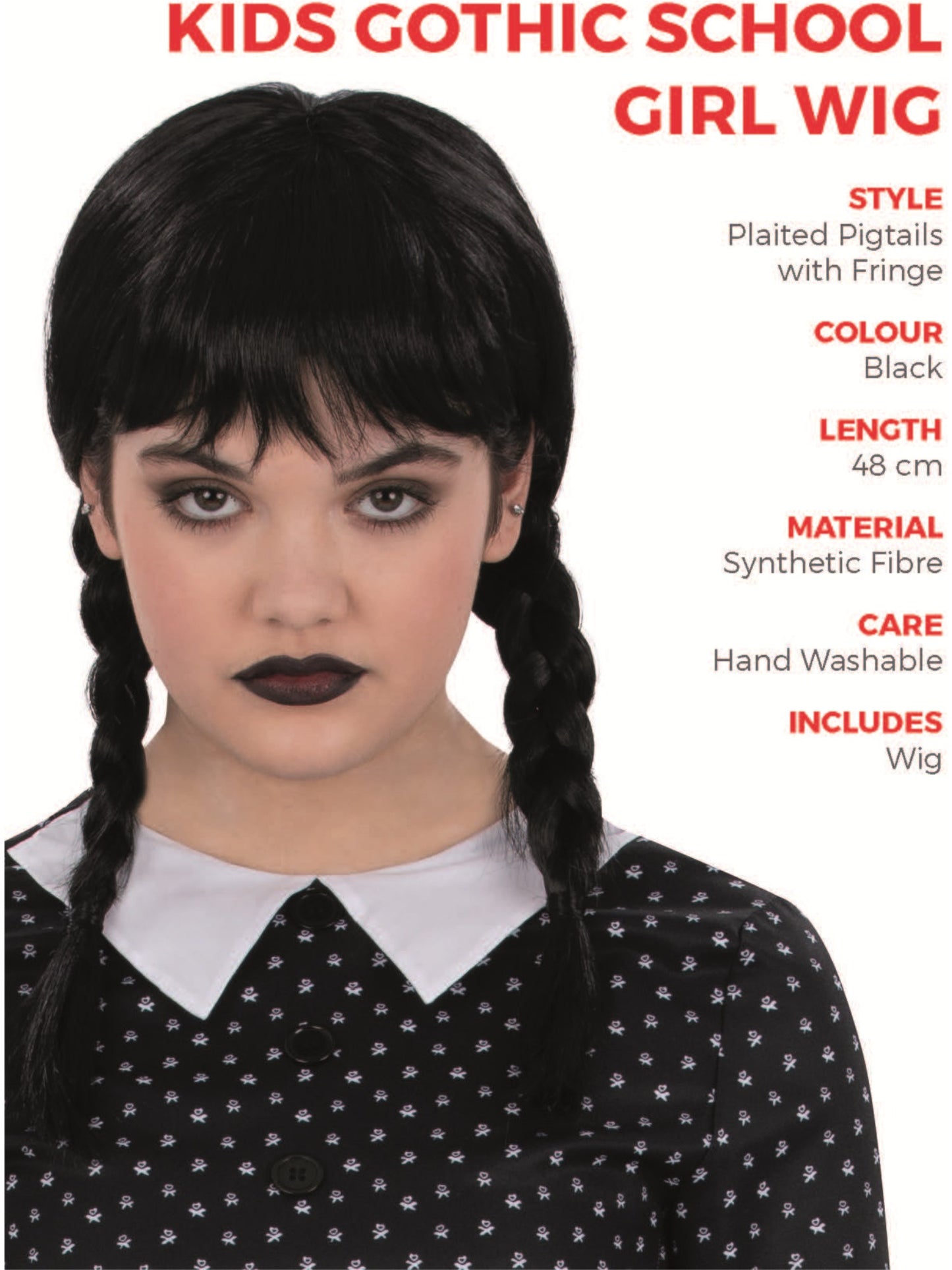 Kids Gothic School Girl Wig Wholesale