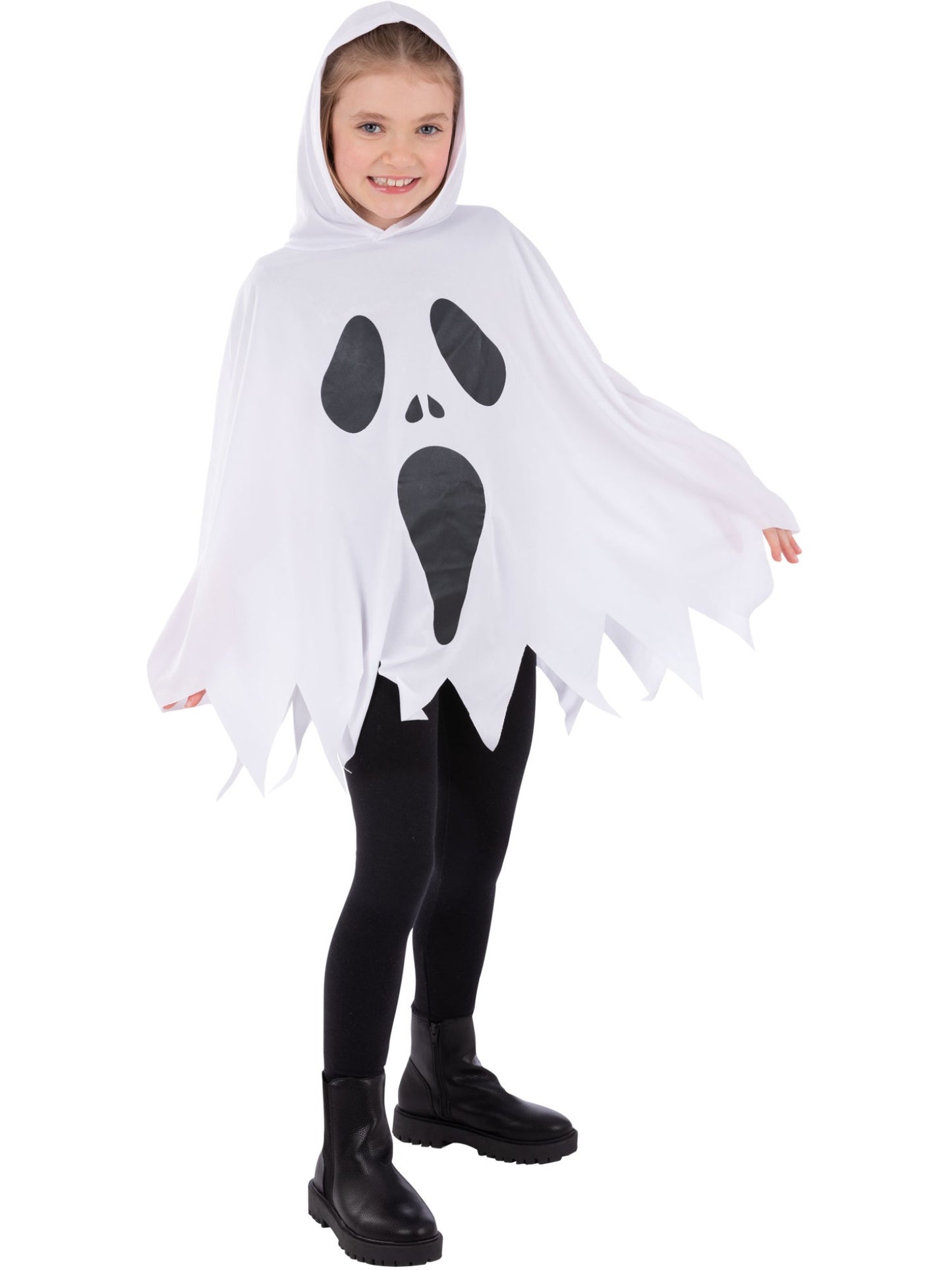 Ghost Poncho, White, Kids Wholesale