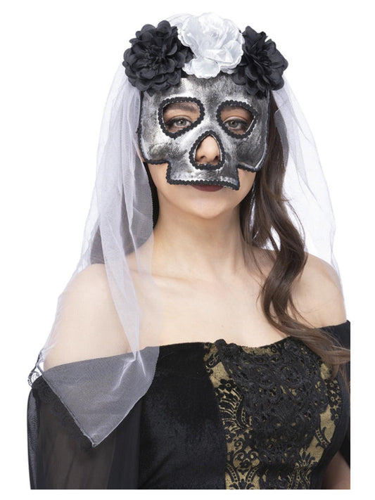 Skull Bride Mask, with Veil Wholesale