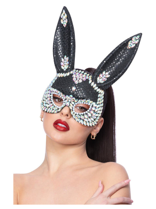 Fever Black Jewel Sequin Rabbit Mask Wholesale
