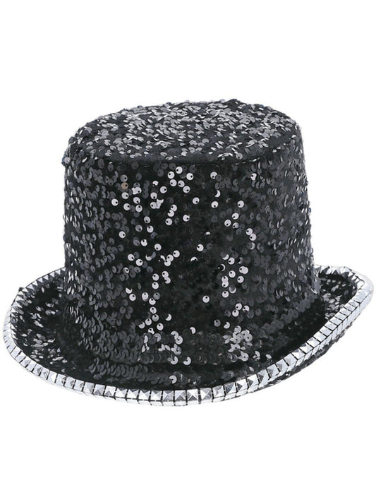 Fever Deluxe Felt & Sequin Top Hat, Black Wholesale