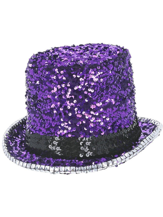 Fever Deluxe Felt & Sequin Top Hat, Purple Wholesale