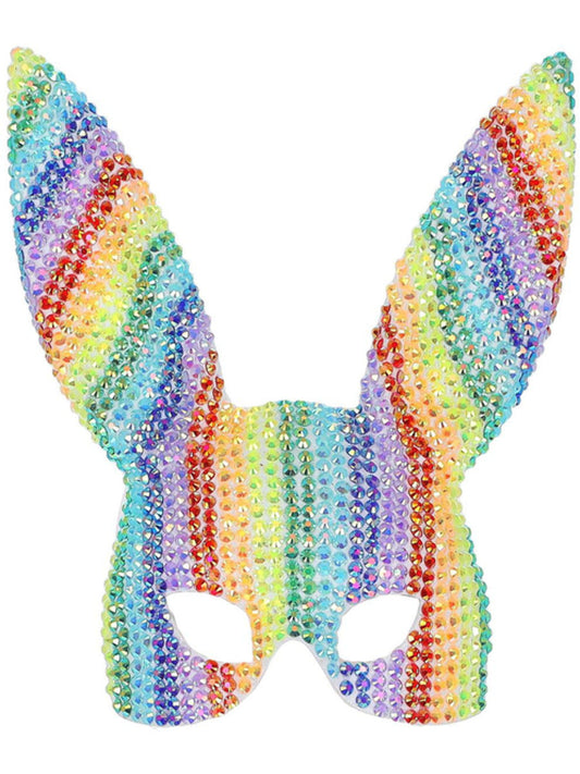 Fever Deluxe Rainbow Jewel Studded Bunny Mask Wholesale