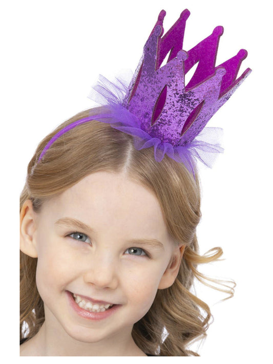 Purple Glitter Crown Headband Wholesale