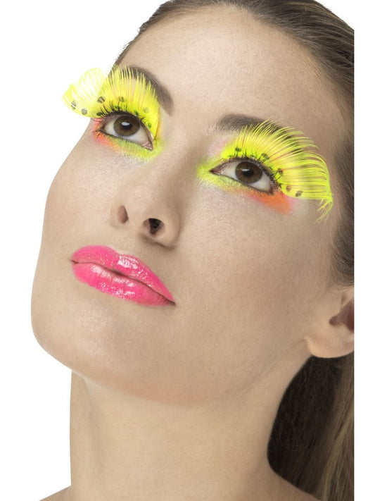 80s Polka Dot Eyelashes, Neon Yellow Wholesale