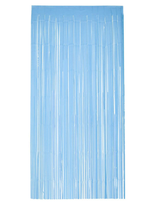 Matt Fringe Curtain Backdrop, Baby Blue Wholesale