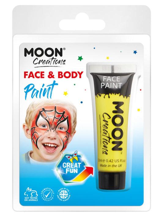 Moon Creations Face & Body Paint, Yellow, 12ml Clamshell