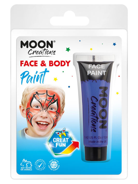 Moon Creations Face & Body Paint, Dark Blue, 12ml Clamshell