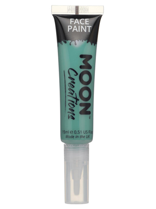 Moon Creations Face & Body Paints, Turquoise, with Brush Applicator, 15ml Single