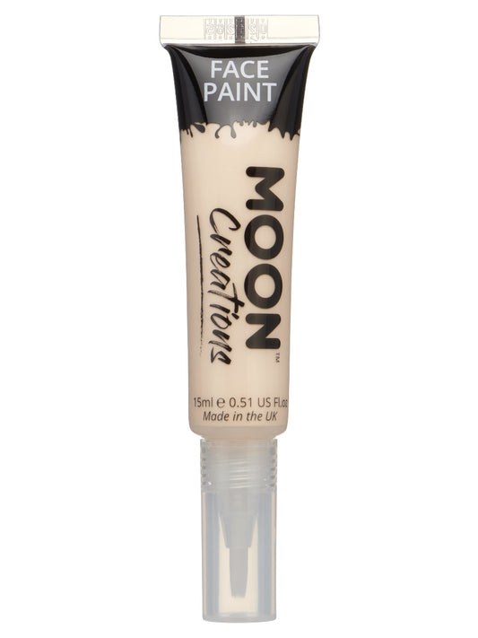 Moon Creations Face & Body Paints, Pale Skin, with Brush Applicator, 15ml Single