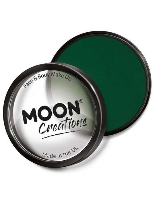 Moon Creations Pro Face Paint Cake Pot, Dark Green, 36g Single