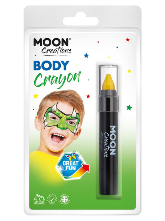 Moon Creations Body Crayons, Yellow, 3.2g Clamshell